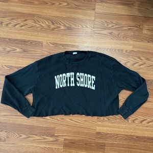 Brandy Melville John Galt North Shore Cropped Sweatshirt Waffle Knit